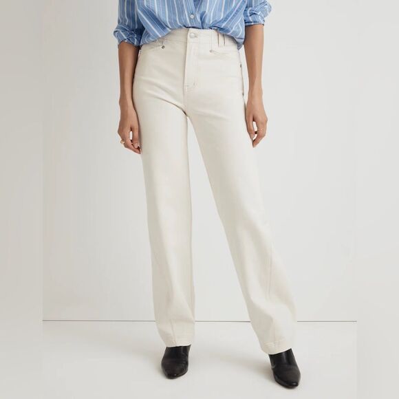 Madewell NWT Snap Hem Perfect Vintage Wide-Leg Jeans Size 26 in Vintage Canvas - Picture 1 of 13